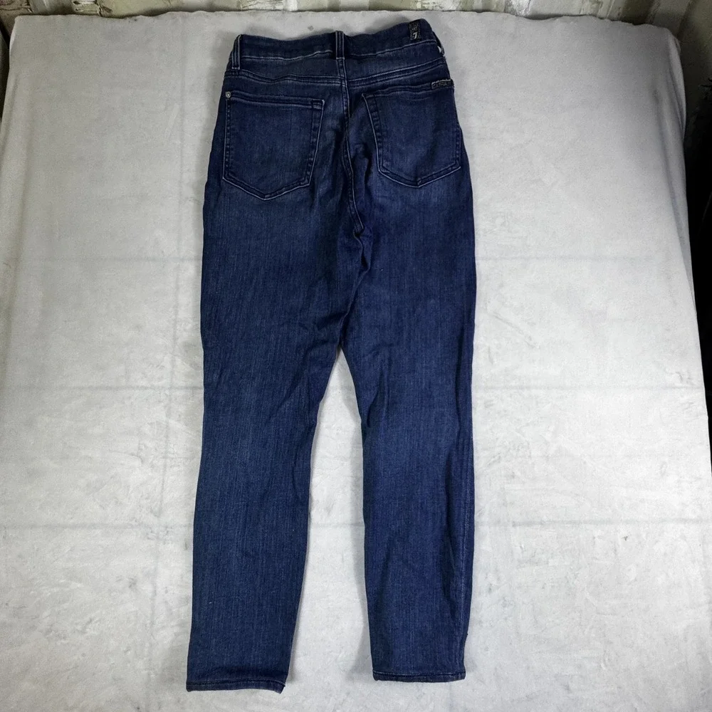 7 For All Mankind Womens Skinny Jeans Blue Denim Stretch 5 Pockets Outdoor 27